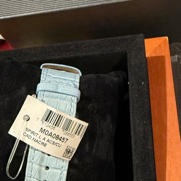 BAUME & MERCIER Watch with Diamonds for Women, Turquoise Blue Alligator Strap